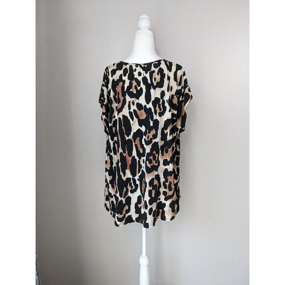Show Me Your Mumu Leopard Cap Sleeves Top Large - Picture 3 of 6